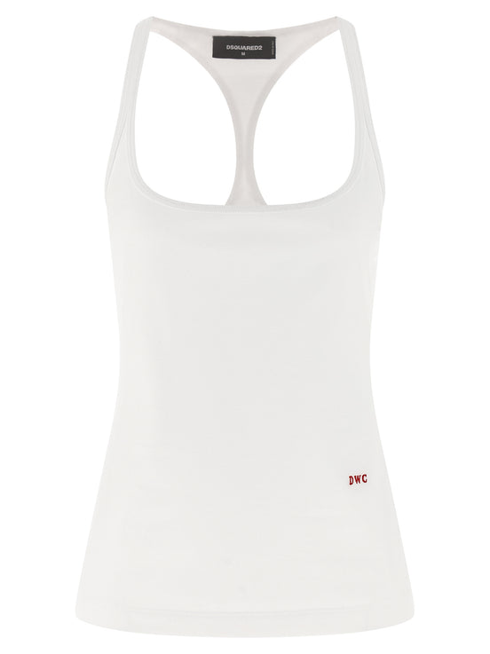 Dsquared² White Cotton Tank Tops