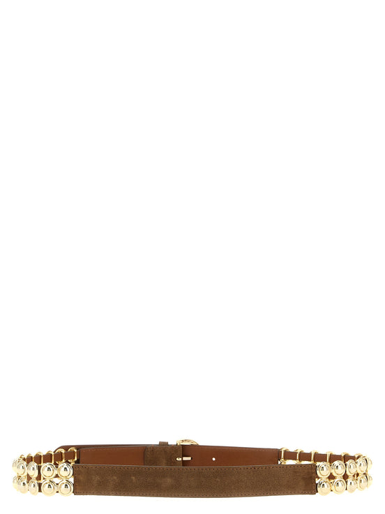 PINKO Brown Lamb Leather Regular Belt