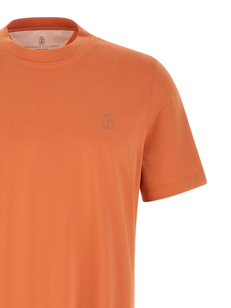 Brunello Cucinelli Orange Cotton T-Shirt