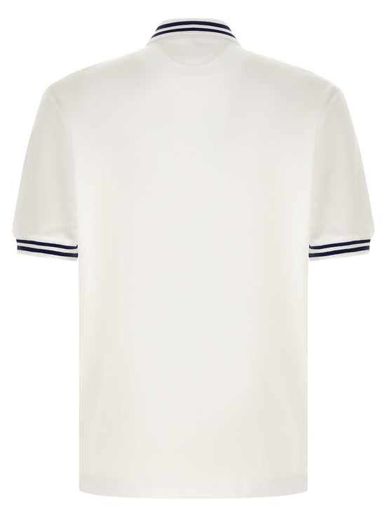 Brunello Cucinelli White Cotton Polo Shirt