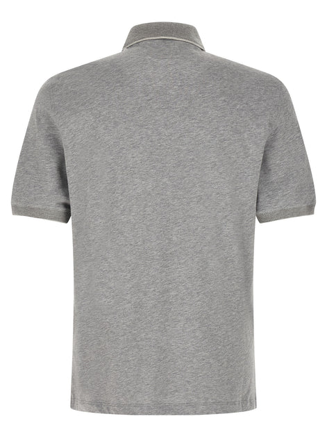 Brunello Cucinelli Gray Cotton Polo Shirt