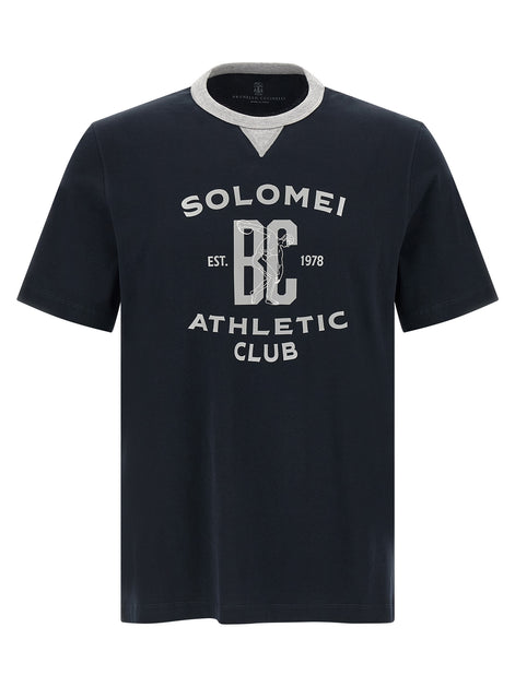 Brunello Cucinelli Blue Cotton T-Shirt