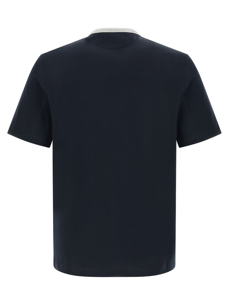 Brunello Cucinelli Blue Cotton T-Shirt