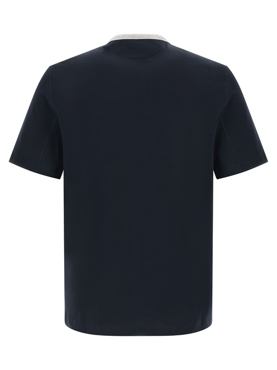 Brunello Cucinelli Blue Cotton T-Shirt