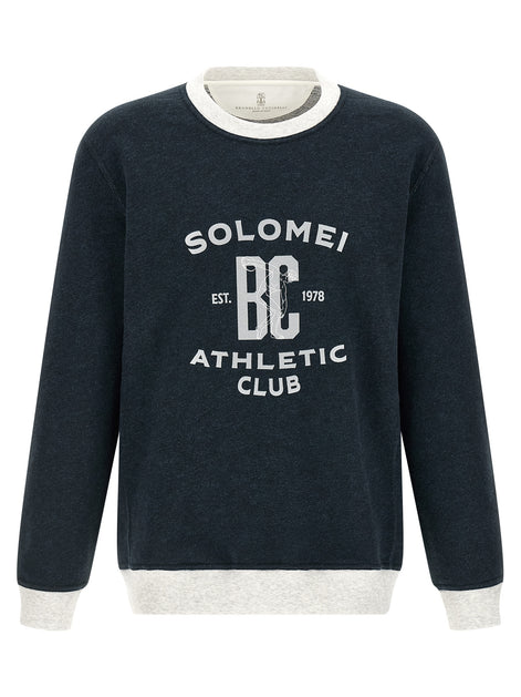 Brunello Cucinelli Blue Cotton Sweatshirt