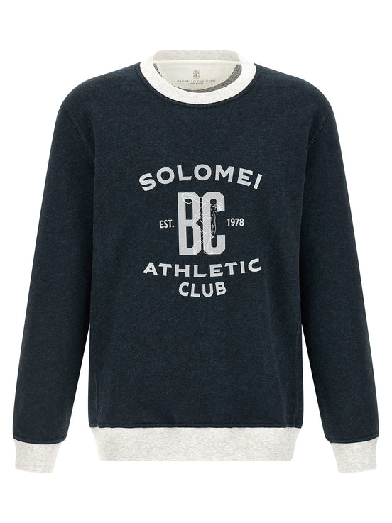 Brunello Cucinelli Blue Cotton Sweatshirt