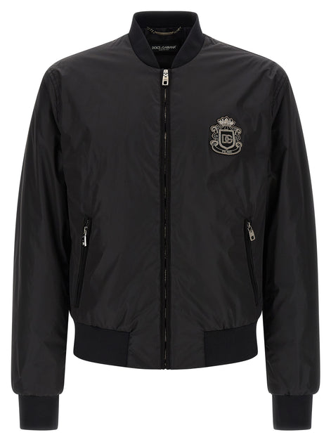Dolce & Gabbana Black Polyamide Bomber