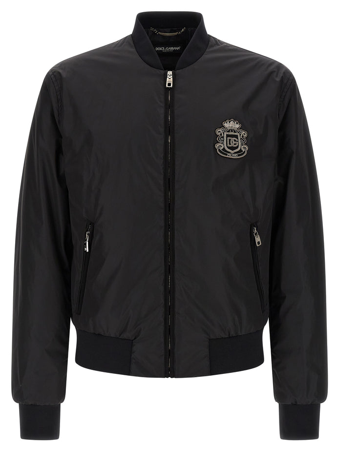 Dolce & Gabbana Black Polyamide Bomber