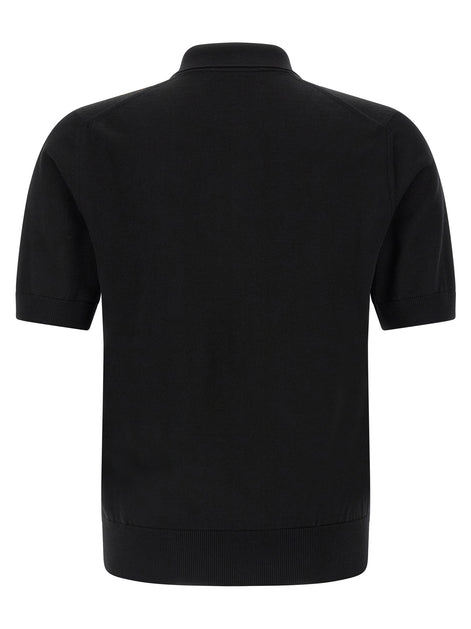 Dolce & Gabbana Black Virgin Wool Polo Shirt