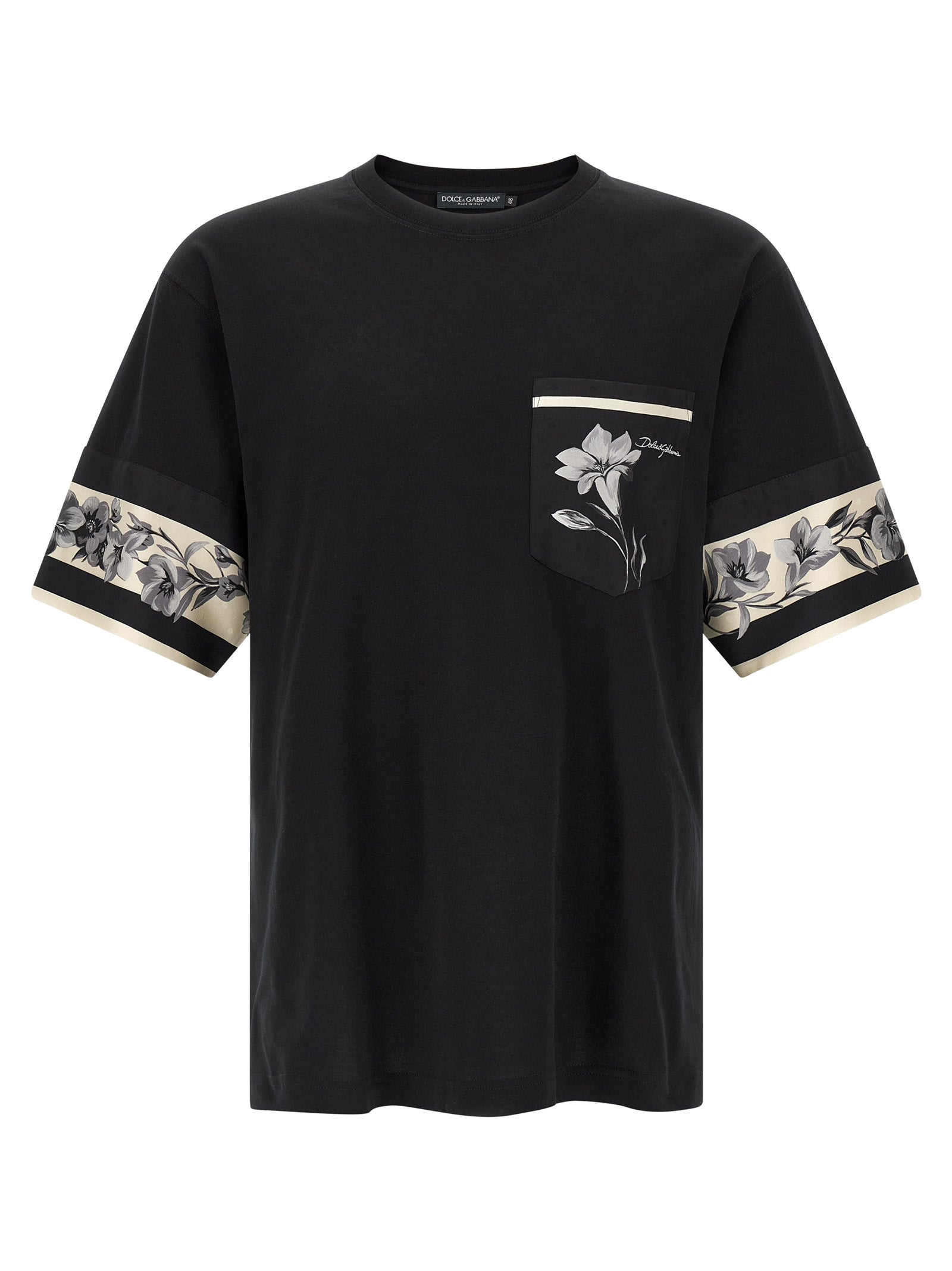Dolce & Gabbana Black Cotton Long Sleeve T-Shirt