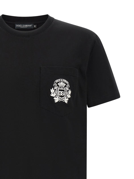 Dolce & Gabbana Black Cotton T-Shirt