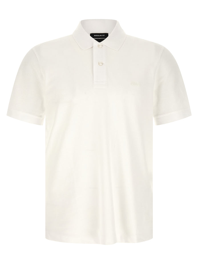 Hugo Boss White Cotton Polo Shirt