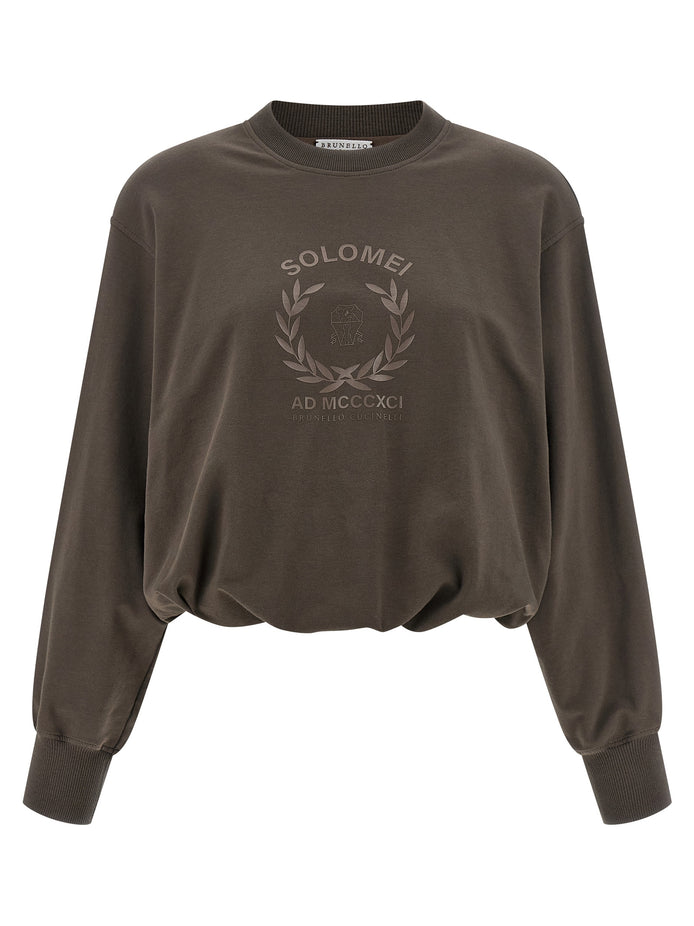 Brunello Cucinelli Brown Cotton Sweatshirt