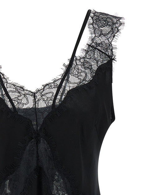 PINKO Black Viscose Sleeveles T-Shirt