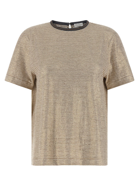 Brunello Cucinelli Multicolor Linen T-Shirt