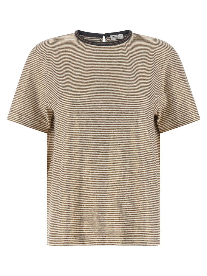 Brunello Cucinelli Multicolor Linen T-Shirt