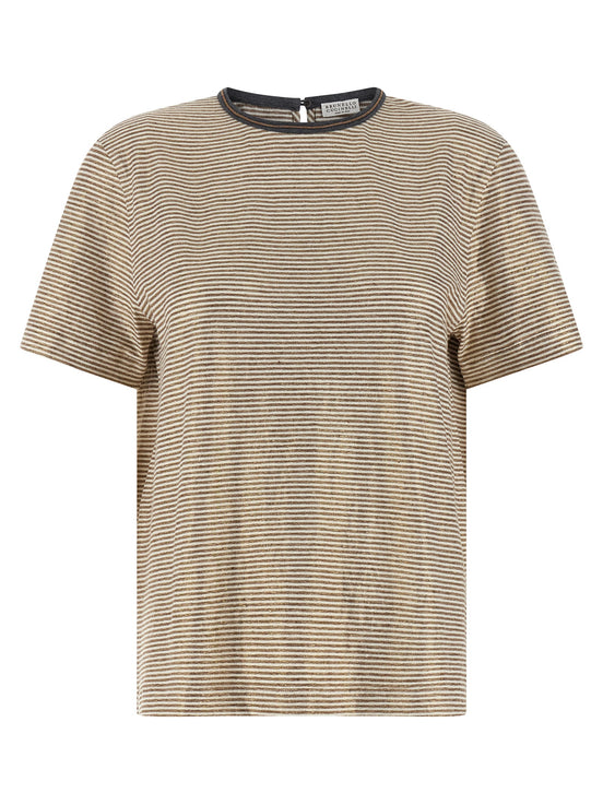 Brunello Cucinelli Multicolor Linen T-Shirt