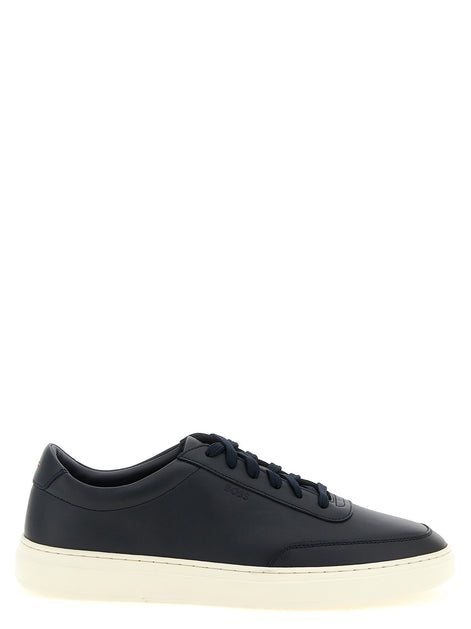 Hugo Boss Blue Cowhide Low Top Sneakers