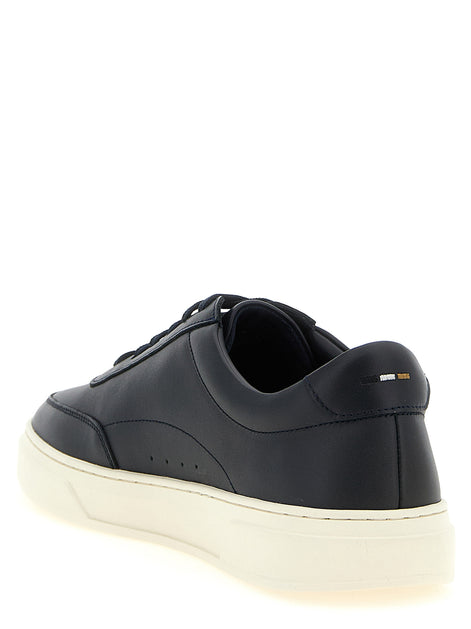 Hugo Boss Blue Cowhide Low Top Sneakers