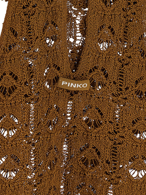 PINKO Brown Cotton Sleeveles T-Shirt