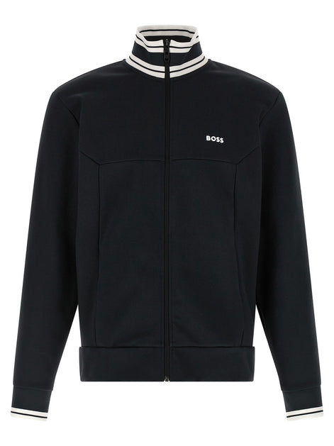 Hugo Boss Blue Cotton Sweatshirt