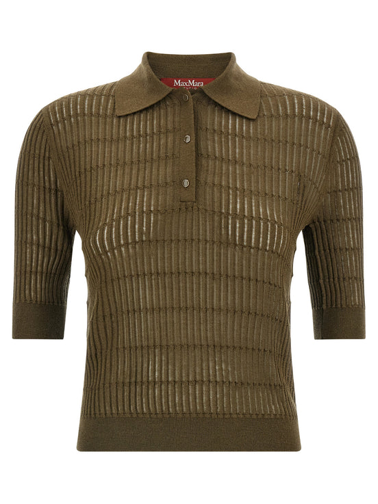Max Mara Bicolor Silk Polo Shirt