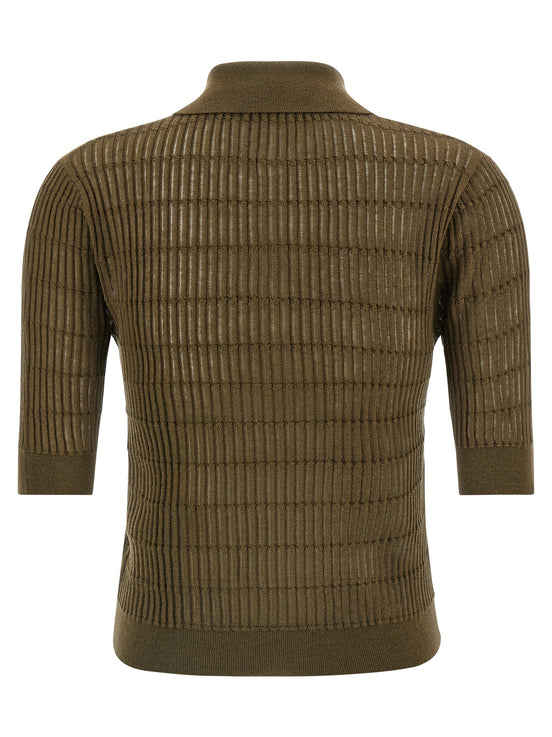 Max Mara Bicolor Silk Polo Shirt