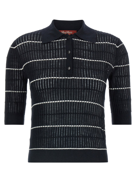 Max Mara Blue Silk Polo Shirt