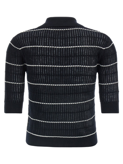 Max Mara Blue Silk Polo Shirt