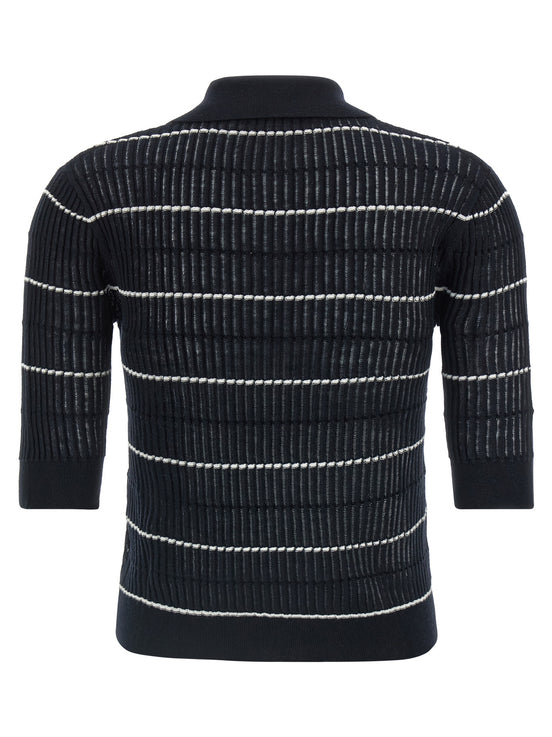 Max Mara Blue Silk Polo Shirt