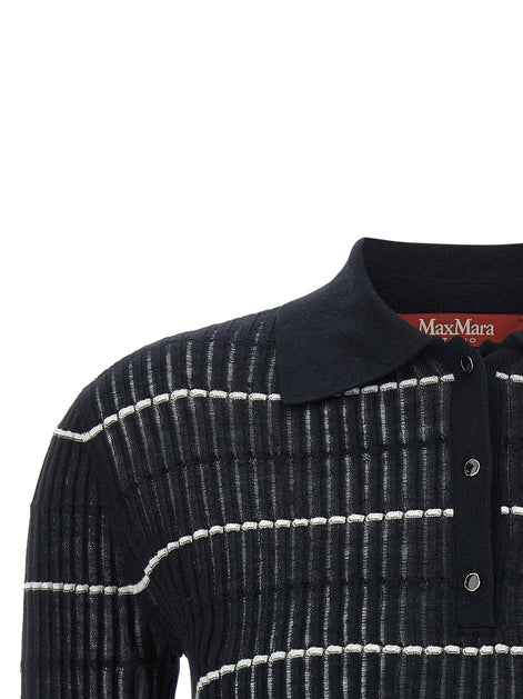 Max Mara Blue Silk Polo Shirt