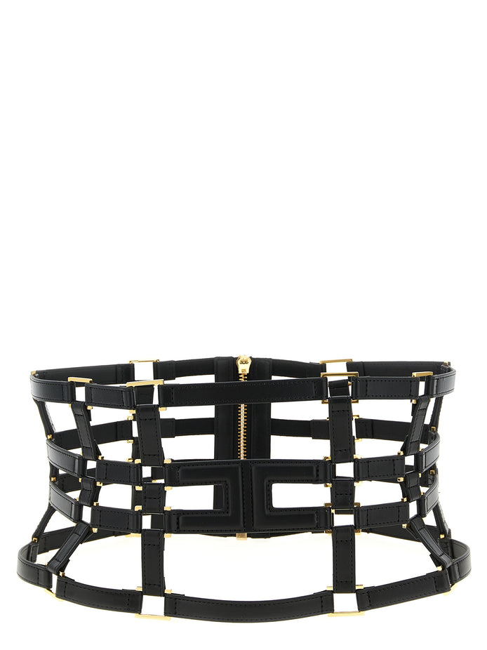 Elisabetta Franchi Black Polyethylene High-Waist Belt