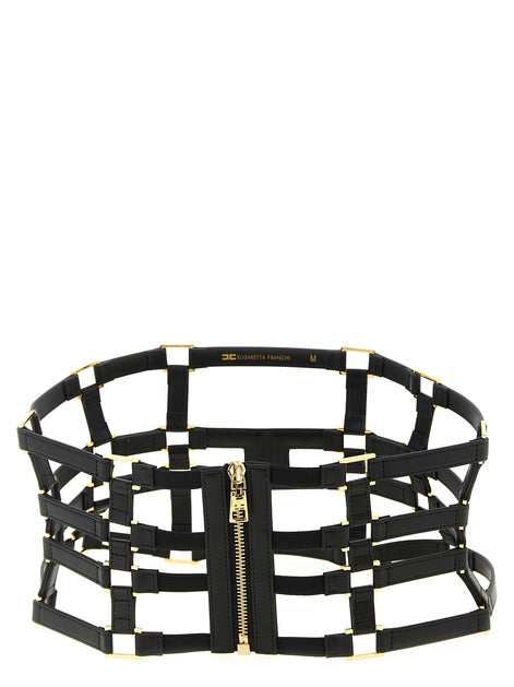 Elisabetta Franchi Black Polyethylene High-Waist Belt