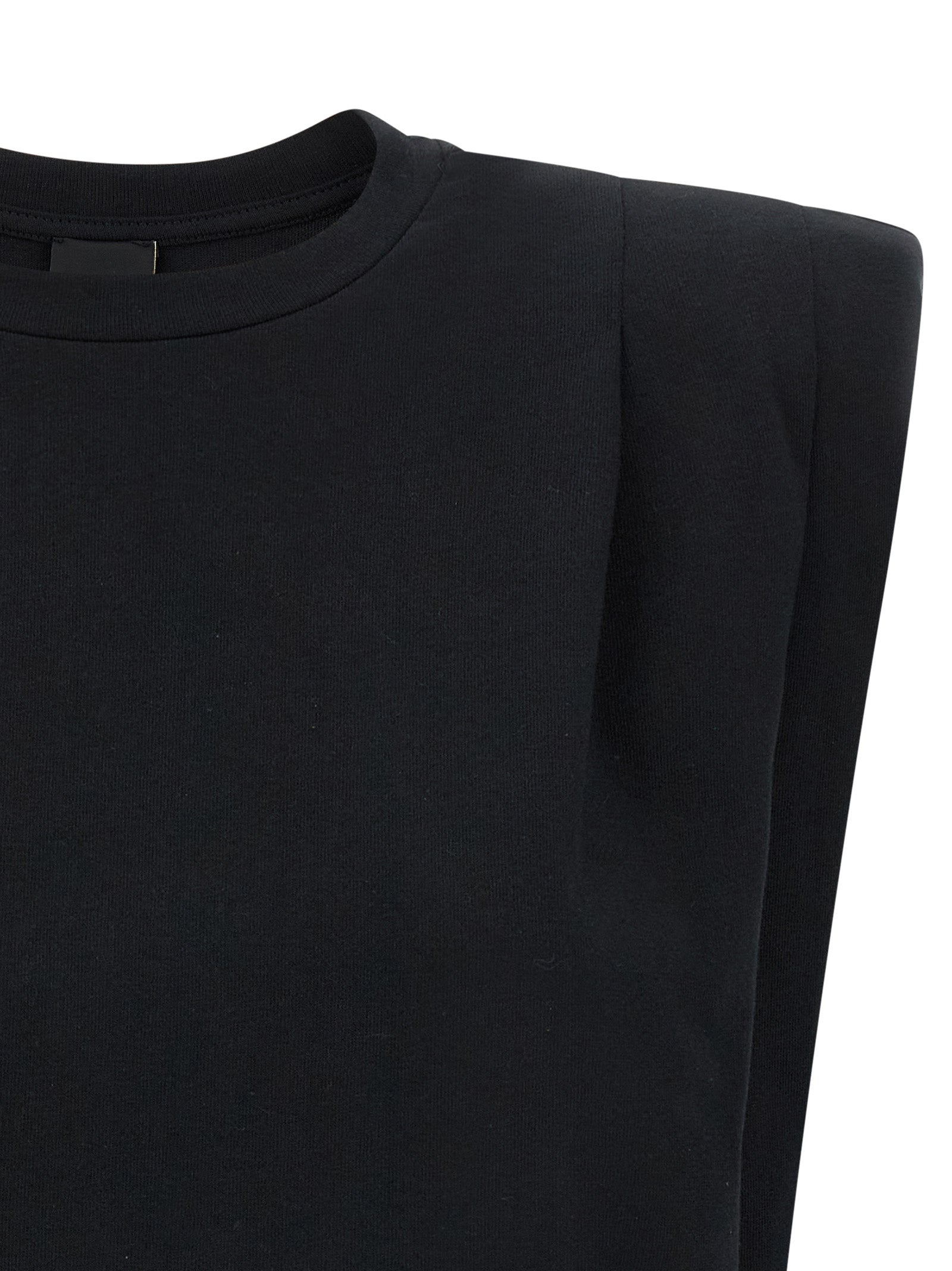 PINKO Black Cotton Sleeveles T-Shirt