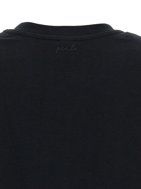 PINKO Black Cotton Sleeveles T-Shirt