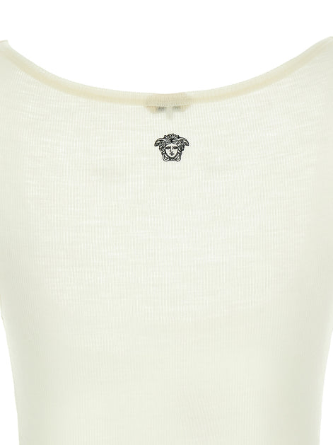 Versace White Virgin Wool Sleeveles T-Shirt