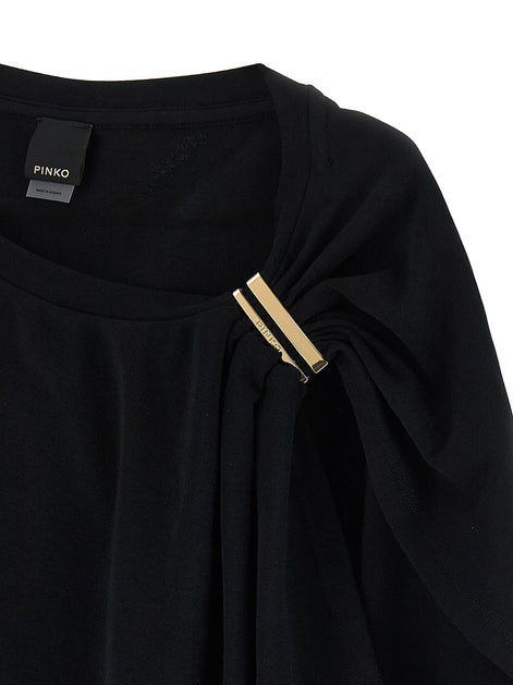 PINKO Black Cotton Tank Tops