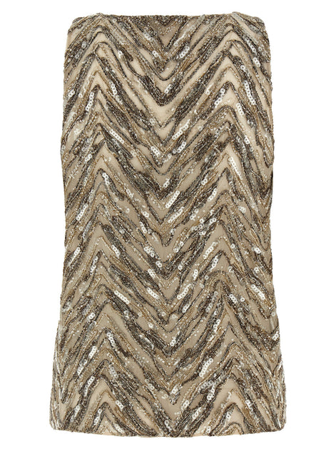 Brunello Cucinelli Beige Silk Tank Tops