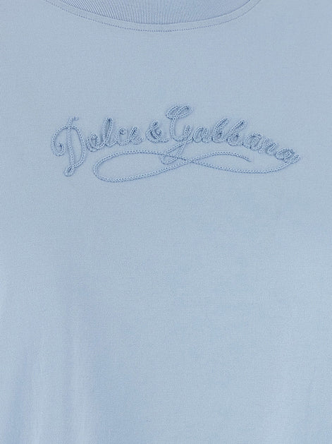 Dolce & Gabbana Blue Cotton T-Shirt
