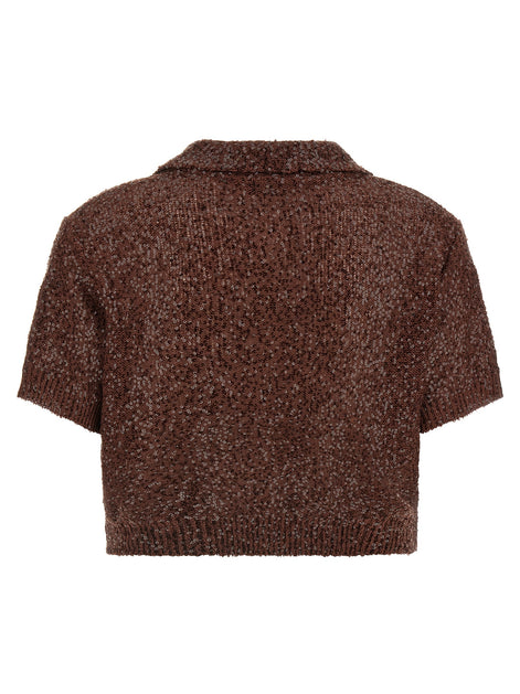 Brunello Cucinelli Brown Linen Polo Shirt