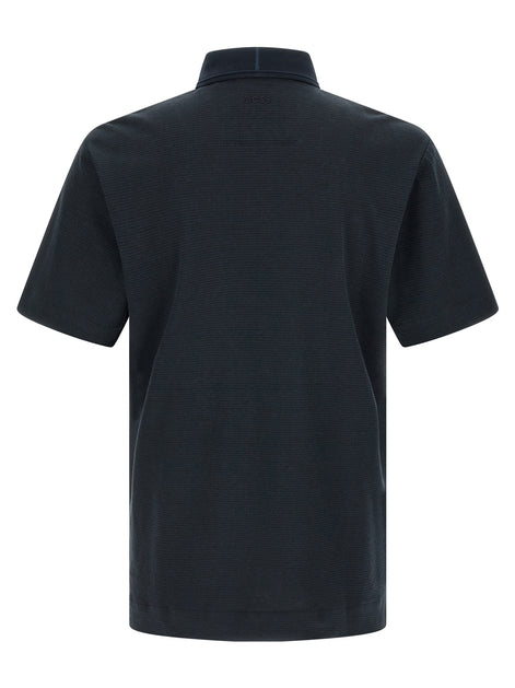 Hugo Boss Blue Cotton Polo Shirt