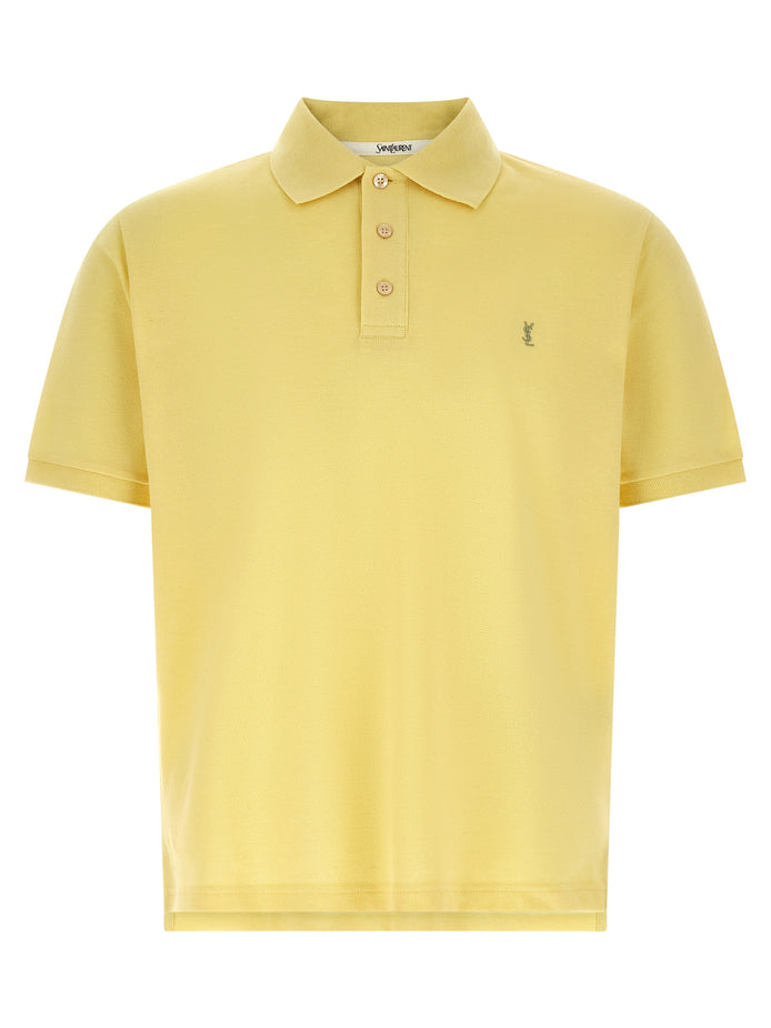Saint Laurent Bicolor Cotton Polo Shirt