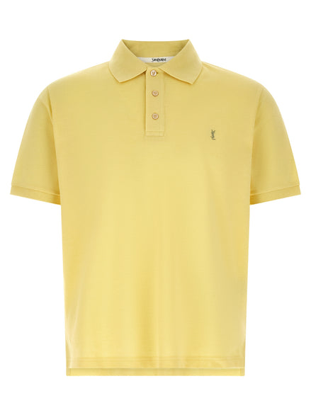 Saint Laurent Yellow Cotton Polo Shirt