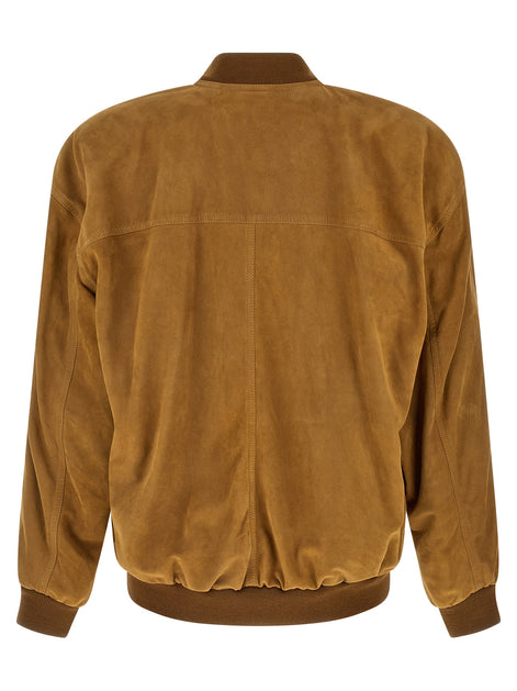 Saint Laurent Brown Lamb Leather Leather Jacket