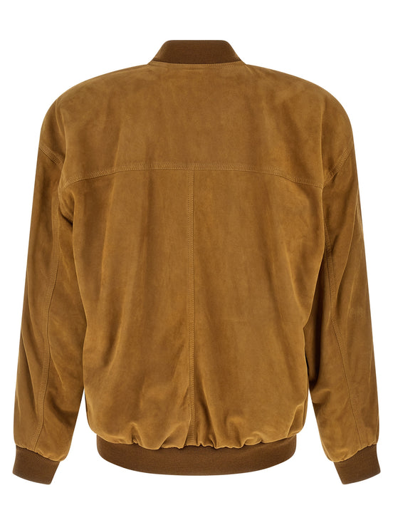 Saint Laurent Brown Lamb Leather Leather Jacket