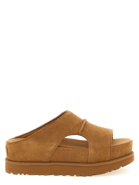 UGG Brown Leather Slides