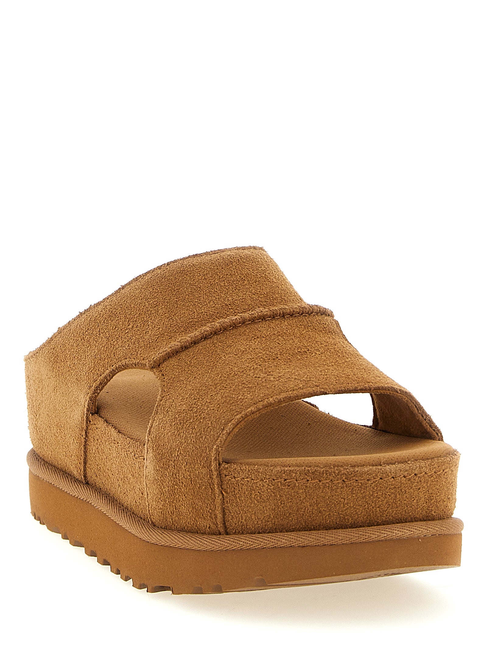 UGG Brown Leather Slides