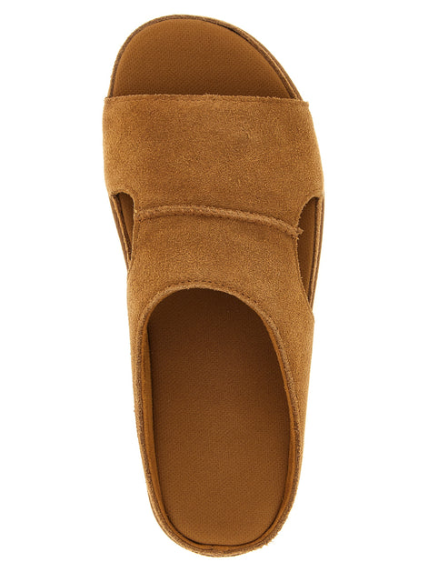 UGG Brown Leather Slides