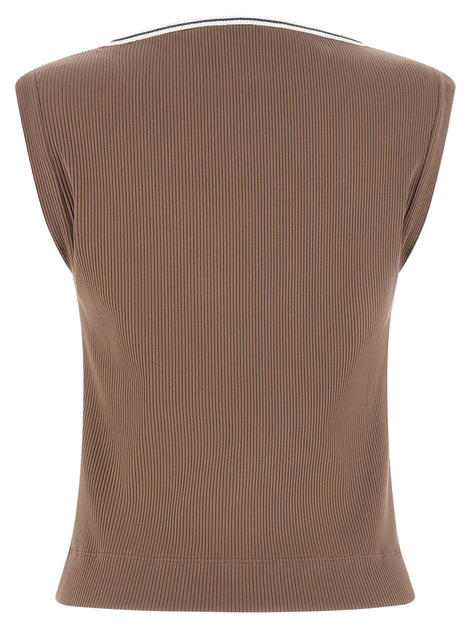 Brunello Cucinelli Brown Cotton Tank Tops