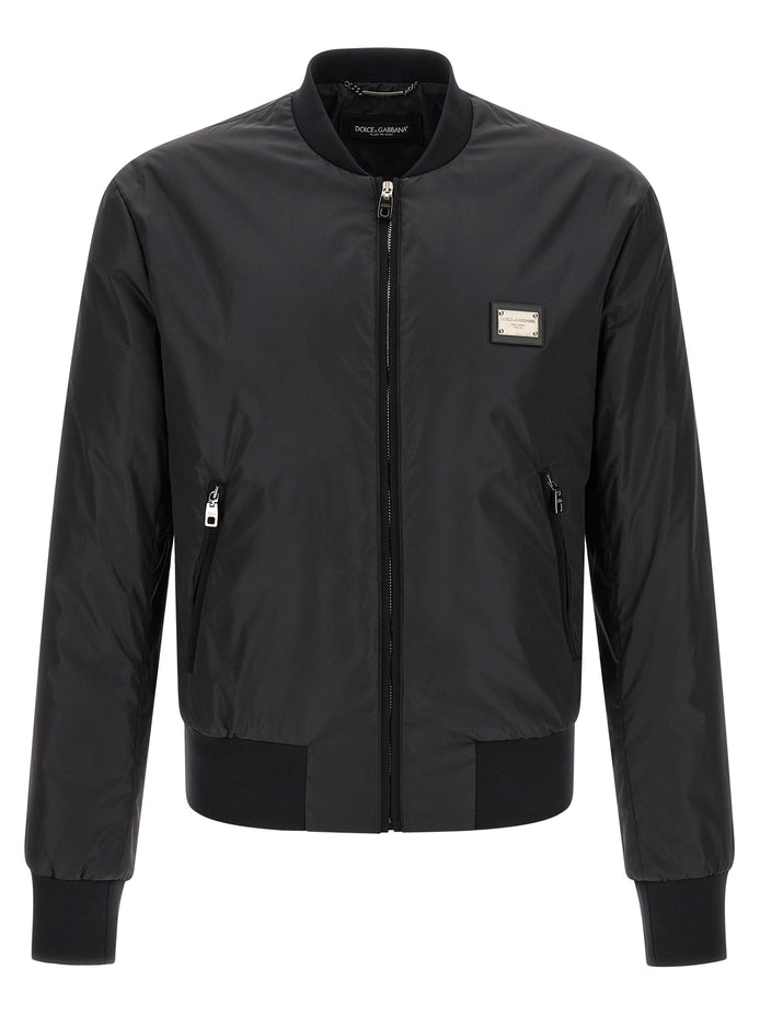 Dolce & Gabbana Black Polyamide Bomber